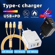 Ikesai เครื่องชาร์จ USB QC3.0ที่ชาร์จความเร็วสูงเครื่องชาร์จ USB 65W ของแท้สำหรับ IPhone Micro Type C QC3.0วอลล์ชาร์จด่วนสำหรับไอโฟนหัวเหว่ย Xiaomi ที่ชาร์จแบตเตอรี่โทรศัพท์มือถือซัมซุง30W Type C อะแดปเตอร์ชาร์จ C แบบมือถือที่ชาร์จแบตเตอรี่โทรศัพท์ USB