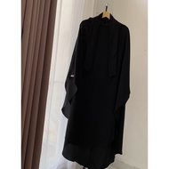 Jamilah french khimar jilbabarabian jetblack premium/PO khimar labuh khimar muslimah khimar umrah