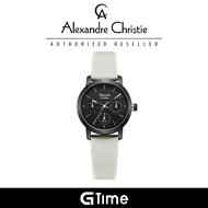 [Official Warranty] Alexandre Christie 2A22BFRIPBAIV Women's Black Dial Silicone Strap Watch