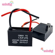 AHTY 1/5Pcs Motor Run Capacitor, Insulation 1.5uf Fan Capacitor, Durable Plastic Shell Ceiling Fan C