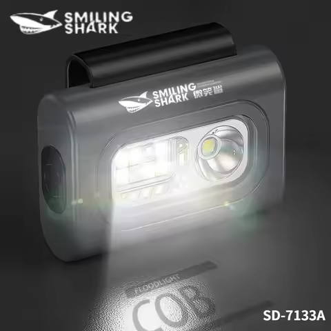 SMILING SHARK Portable Magnetic Clothe Clip Running Light Strong Light Multifunctional Headlights Re