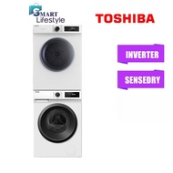 【EXPRESS SHIPPING】 Toshiba Front Load Inverter Washer (7.5kg) TW-BH85S2M + Sense Dry Tumble Dryer (7
