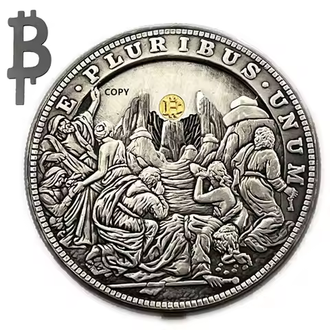 Movable Mechanical Coin "Open the Mountain” Bitcoin Coin Roman Booteen Art Hobo Nickel Magic Coin Co
