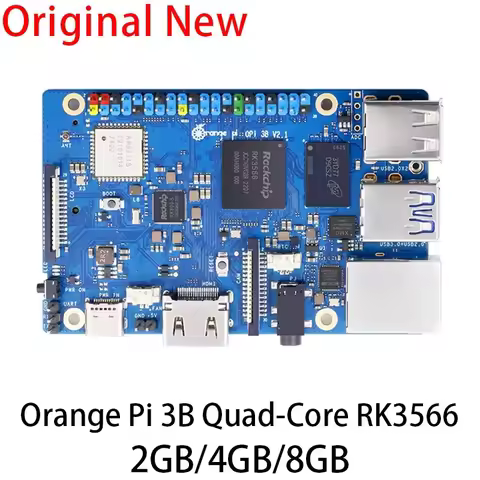 Orange Pi 3B 2G 4G 8GB RAM DDR4 Rockchip RK3566 WiFi+BLE Mini PC, Run Android11/Ubuntu/Debian/Orange