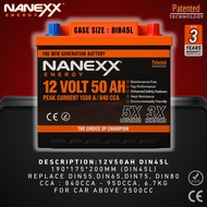 12V 50AH DIN45L (MIN 840CCA) NANEXX HIGH PERFORMANCE BATTERY