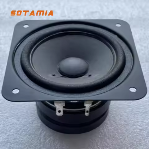 SOTAMIA 1Pcs 3.5 Inch Full Range Speaker 8 Ohm 8W Paper Cone Foam Edge Dual Magnetic Steel Subwoofer