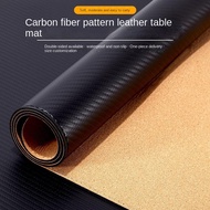 Carbon Fiber Pattern Desk Mat Cork Double-Sided Leather Computer Desk Mat Waterproof Student Desk Mat Large Size Mouse Mat Anti @