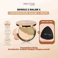 PRETTYM3 Cream Foundation balm Full Coverage 12H Matte Oil Control Long Lasting Waterproof Set Bedak