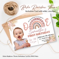 BOHO RAINBOW THEME INVITATION - CUSTOMIZED INVITATION 4R SIZE