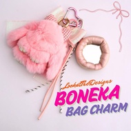 DOLL Bag Charm Ribbon Teddy Rabbit Cat Bear Bear Cat Rabbit Custom