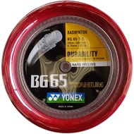 Yonex Badminton String BG65Ti 200M REEL Badminton STRING Super Economical Durable Good Elasticity BG