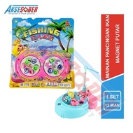 Mainan Pancingan Ikan Magnet Putar [1 Set/12 Ekor Ikan] / Fishing Game