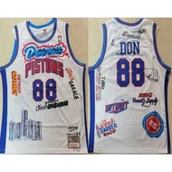 Q8IK Pistons DON Joint Digital Printing Pistons No. 88 Big Sean Embroidered Basketball Uniform M & N
