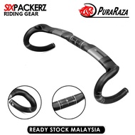 PURARAZA Full Carbon Fiber Bicycle Handlebar Road Bike Break Wind Handlebar 400/420/440mm Bent Bike Handlebar