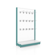 Kefva ชั้นแขวนสินค้า ฮุกแป้น PP 15 ชิ้น ขนาด 30 cm + 1 แผ่นฐาน หลังตาข่าย หน้าเดียว สูง120-150cm ชั้