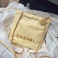 Chanel Mini 22bag Yellow and Pink 22bag mini 淺黃色 粉色