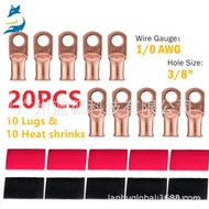 /1 Terminal 08AWG * Bagged Heat Shrinkable Tube 5pcs US Standard 20+Red Black Copper Nose pcs3/KL9R