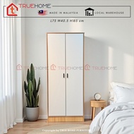 True Home (Bigger Size 180cm Height) 4 Feet White Wardrobe With Lock / 3 Door Wardrobe With 2 Drawer