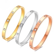 Titanium Steel Bangle Diamond Buckle Unfade Bangle