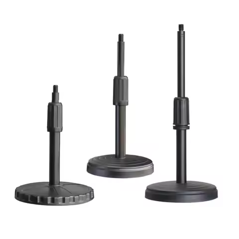 Microphone Bracket Microphone Stand Phone Holder Mic Bracket Round Base Adjustable Height Camera Sma