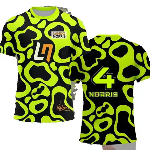 2025 new racing car Lando Norris Ln4 style T-shirt extreme sports racing suit quick drying men's mot