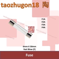 [3 Pcs] Glass Tube Fuse Fius 6mm X 30mm Fast Blow F1A F2A F3A F4A 1A 2A 3A 4A