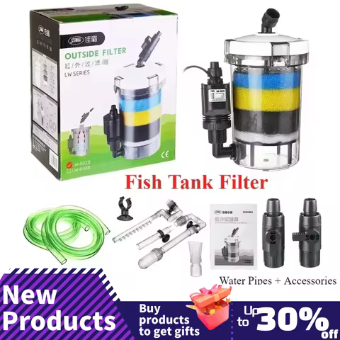 Aquarium Filter Ultra-quiet External Aquarium Water Pump Filter Barrel Fish Tank Filtro Aquario 110V