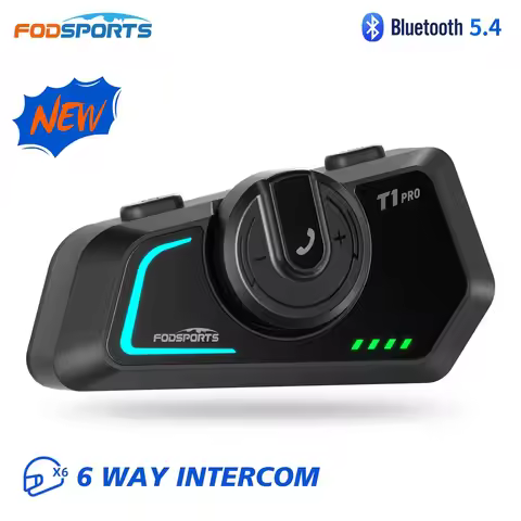 Fodsports T1 Pro motorcycle intercom,bluetooth helmet headset,helmet intercom,6 Riders 2000M,BT5.4