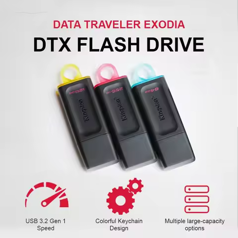 Kingston USB Flash Drives Pendrive 256Gb 128Gb 64Gb DTX Pocket USB 3.2 Gen1 Mini Key Usb Flash Drive