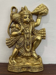 Brass Mahabali Hanuman with Sanjeevani Parvat Wall Hanging ( Length: 5.5 inches (13.7 cm) Height: 1