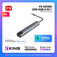 PX UCH08 Hub Converter USB Type C 3.1 to USB Type C 4K HDMI 8 in 1