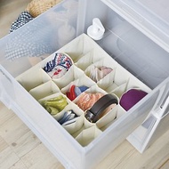 日本霜山 衣櫃抽屜用18小格分類收納布盒-面寬30cm-2入