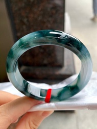 冰種 天然翡翠 緬甸 A玉 玉鐲 • 冰種墨藍翡翠福鐲