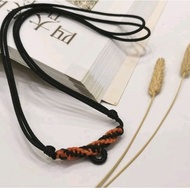 2mm Thickness Nylon String One Hook Orange Black Amulet Necklace.