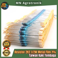 X10 Resistor 2K2 2.2K 1/2W Metal Film 1% Copper LegOriginal