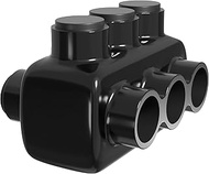 OhLectric Multi Cable Connectors with 3 Wire Ports - Dual Entry Polaris Connector - Black Insulated 