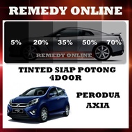 Perodua Axia Tinted Kereta 2PLY UV 99% 4 Pintu Siap Potong/Car Tinted 4 Door Precut Gelap 30% 50% 65