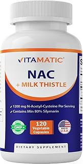 Vitamatic NAC Supplement N-Acetyl-L-Cysteine (NAC) with Milk Thistle 50:1 Extract - Supports Immune,
