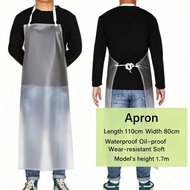 Durable Thickened Kitchen Apron Translucent Oil Resistant Cafeteria Apron PVC Apron for Men Women