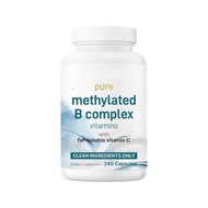 Pure Methylated B Complex 11-in-1 Formula with Methylfolate B12 Thiamin Inositol Choline  Fat Solubl
