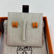 愛馬仕 popH mini 橘色耳環 全新