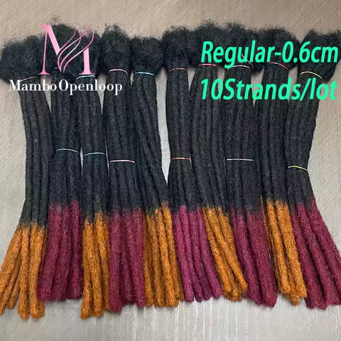 Full Handmade 0.6cm T1B/99J Human Hair Dreadlocks Extensions Brazilian Human Hair T1B/350 Dreadlock 