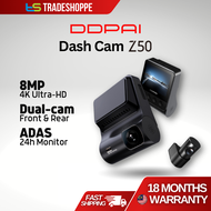 DDPAI Z50 8MP Camera 4K Dash Cam ADAS GPS Dual Camera Front & Rear Camera Sony Sensor