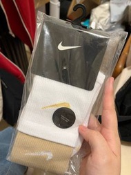 Nike 雙層襪 上棕下白款