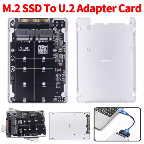 M.2 SSD to U.2 Adapter 2 in 1 M.2 NVMe SATA-Bus NGFF SSD to PCI-e U.2 SFF-8639 PCIe M2 Adapter Conve