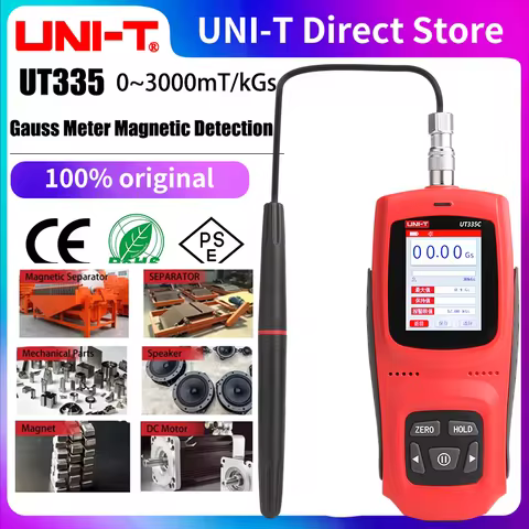 UNI-T UT335 Gauss Meter Magnetic Detection 0~3000mT/kGs Surface Magnetic Strength Gaussian Meter wit