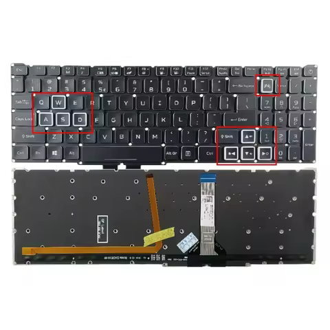 US Layout Backlight Backlit Keyboard For Acer Nitro 5 AN515-45/46/56/57/58 PH315-54 PH515-54 PHN16-7