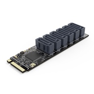 ORICO PCIe Gen3 M.2 M 6พอร์ต SATA 3.0 Adapter การ์ด NVMe SATA Converter Card NVME PCIe 3.0 SATA 16G