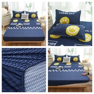 Kun Minimalist Printed Design Series Premium Microfibre Fitted Bedsheet ONLY / Cadar Tilam (Availabl