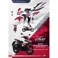 YAMAHA Y16ZR Y16 NEW COVER SET DESIGN 60TH ANNIVERSARY WHITE RED #NEW #READY STOCK